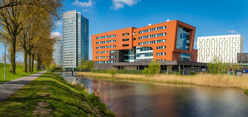 View of Hoofddorp, municipality of Haarlemmermeer, The Netherlands - obrazy, fototapety, plakaty
