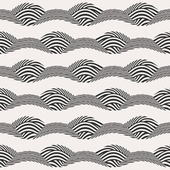 Monochrome Moiré Effect Textured Seigaiha Pattern