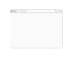Blank web page. Flat, white, web page template. Vector illustration.
