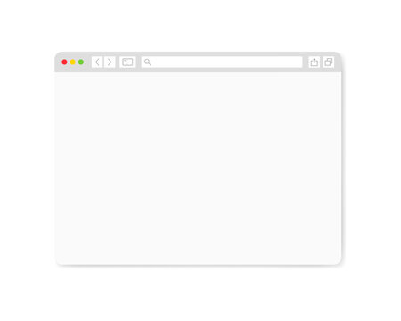 Blank web page. Flat, white, web page template. Vector illustration.