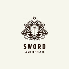 Sword logo design vector illustration