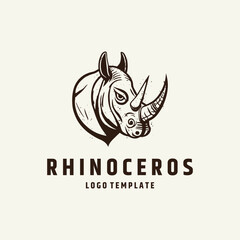Fototapeta premium Rhino head logo design vector illustration
