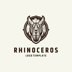 Rhino head logo design vector illustration
