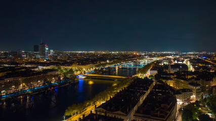 Fototapeta premium Vue sur Lyon, le rhône