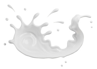 Milk splasht png file , 3D Rendering, 3D illustration