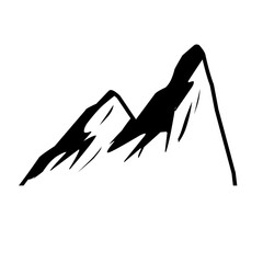 mountain icon vector silhouette