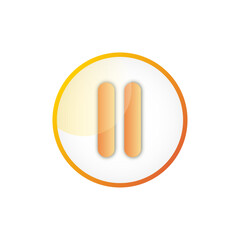 Orange pause sign. Vector icon