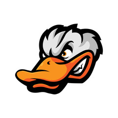Duck head logo for sport or esport team. Ducks illustration design vector for gaming logos, badge, emblem, apparel, merchandise © Artchilles