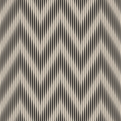 Abstract background with a zigzag motif of vertical black lines. Seamless striped repeating pattern. Geometric vector image for packaging, wrapping, and textile.