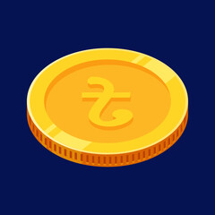 Taka Bangladesh Gold Coin Money Realistic