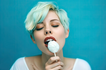 Junge Frau ist Eis , KI generiert