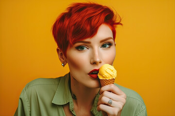 Junge Frau ist Eis , KI generiert