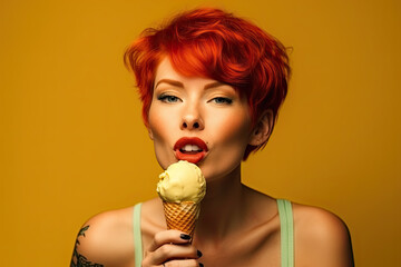 Junge Frau ist Eis , KI generiert