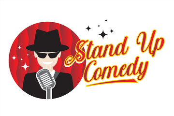Stand up comedy logo template