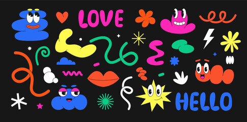 Naive playful abstract shapes Generative AI
