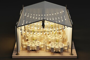 Realistic 3D Render of Wedding Gazebo