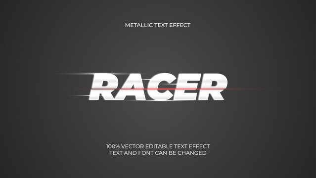 Editable metallic text effect suitable for race theme