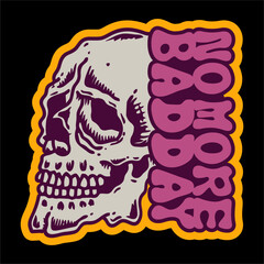 illustration vector of skull head contour no more bad days