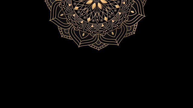 Black and gold background mandala