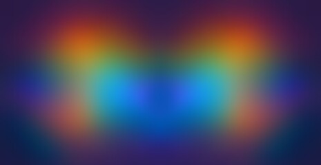 Holographic rainbow gradient gleaming blur background. Symmetrical pattern.
