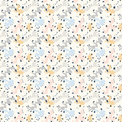 Abstract unusual seamless pattern with wave hand drawn shapes  