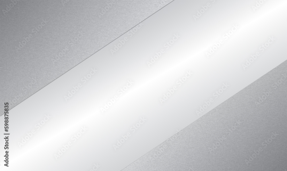 Fototapete silver metallic triangle overlap on metal texture background. modern luxury and elegant design with 