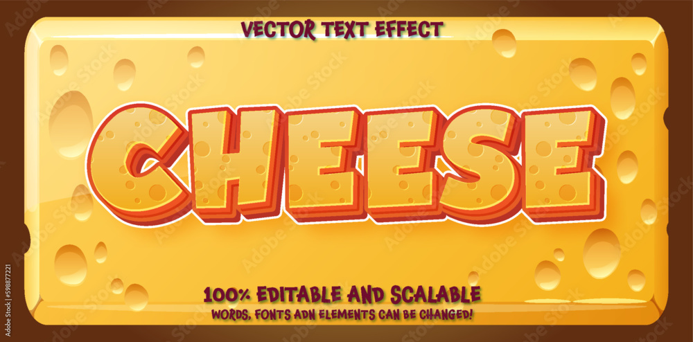 Poster editable text style effect - cheese text style theme.