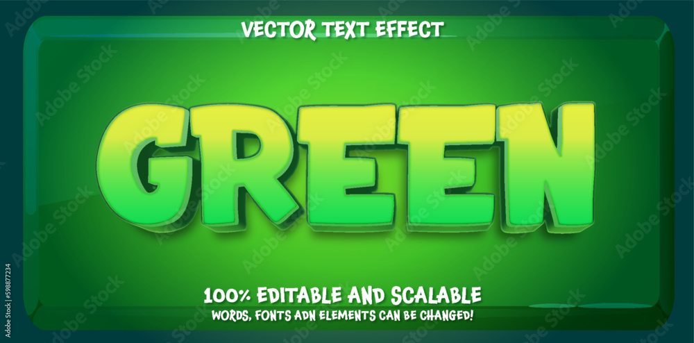 Aufkleber green text effect style template with bold and abstract style use for business logo and brand