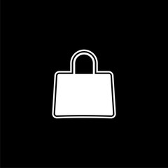 Shopping bag  sign, icon isolated on black background 