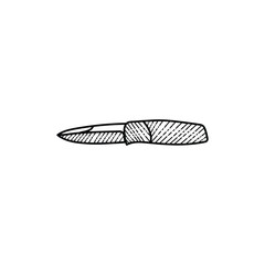 Folding knife line art illustration creative design
