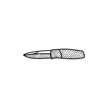 black and white pocket knife drawing clip art preview
