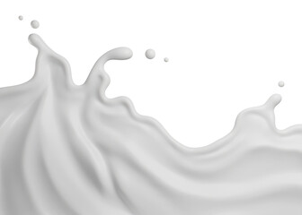 Milk splasht png file , 3D Rendering, 3D illustration