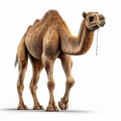 Camel isolated on white background (Generative AI)