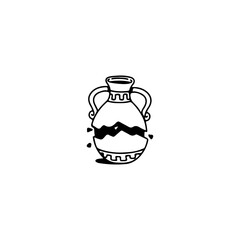 broken jar doodle illustration vector
