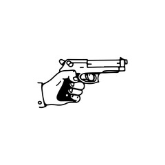 vector illustration of a hand holding a gun