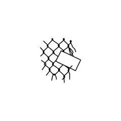 iron fence doodle illustration vector