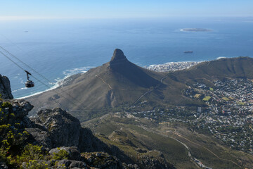 Fototapeta premium View at Cape Town from the table mountain in South Africa