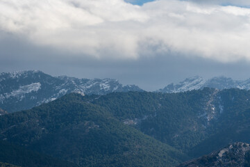 Fototapeta na wymiar Panoramic view of the natural park of the Sierras de Cazorla, Segura and Las Villas.