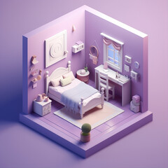 Top view of a miniature house,created with Generative AI tecnology.