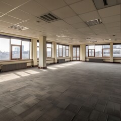 Empty Office Space Ready to Occupy. generative AI