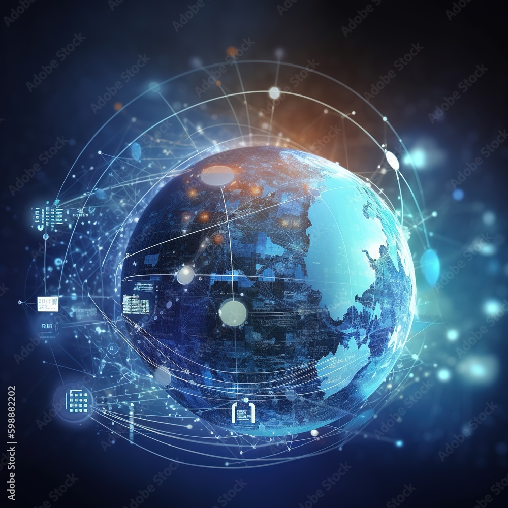 Aufkleber wireless connection technology, internet communication. the concept of a global communication networ