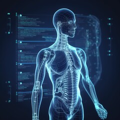 Database with human anatomy; online medical record. Artificial intelligence, technological innovation, and online healthcare. generative AI
