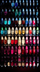 An array of dazzling and vibrant nail polishes, from bold and daring to understated and chic. Generative AI