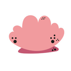 Cartoon pink sea shell. Concept of aquatic or marine life. Graphic design for children book, sticker or postcard. Colorful vector icon in flat style EPS