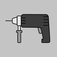 Fototapeta na wymiar Electric hammer drill vector isolated icon
