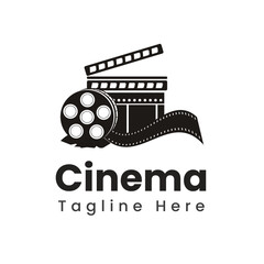 cinema photography cute bird with film equipment logo design