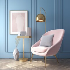 modern living room with lamp. generative ai
