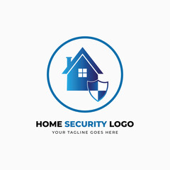 Home security logo design vector template
