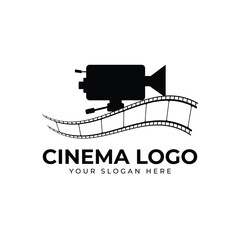 Cinema logo vector template on white background
