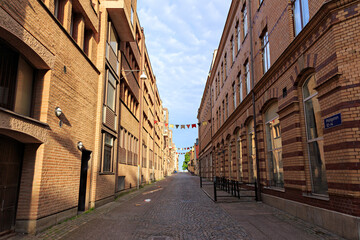 Gothenburg, Sweden - June 25, 2019: Postgatan street in the historic city center in the morning